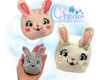 Bunny Cuboid Cutie Stuffie In The Hoop Machine Embroidery Design