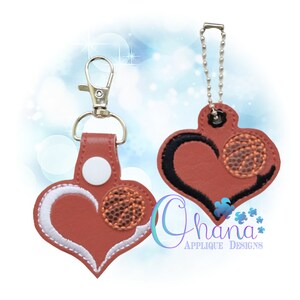 Basketball Love Key Chain, key fob, snap tab  In The Hoop Machine Embroidery Design