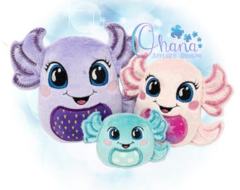 Axolotl Egglet Stuffie In The Hoop Machine Embroidery Design