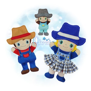 Farmer Stuffie In The Hoop Machine Embroidery Design