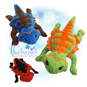 Floppy Bearded Dragon Stuffie In The Hoop Machine Embroidery Design