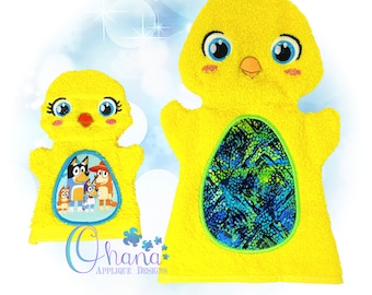 Chick Hand Puppet In The Hoop Machine Embroidery Design
