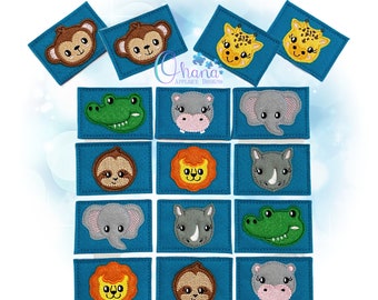 Zoo Matching Card Game In The Hoop Machine Embroidery Design