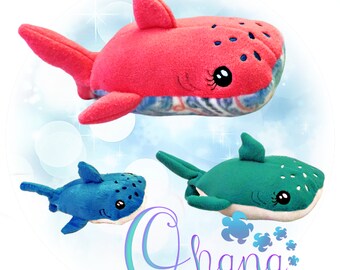 Wallie Whale Shark Stuffie In The Hoop Machine Embroidery Design