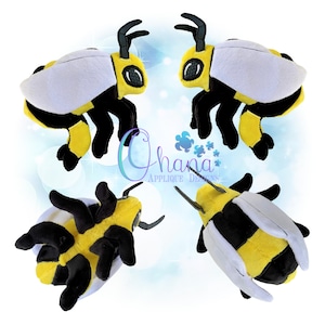 3D Bee Stuffie In The Hoop Machine Embroidery Design