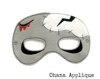 ZOMBIE Mask ITH Machine Embroidery Pattern in the hoop embroidery pattern