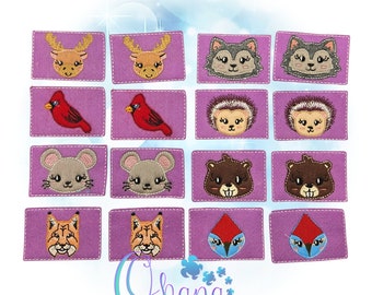 Woodland Matching Card Game In The Hoop Machine Embroidery Design