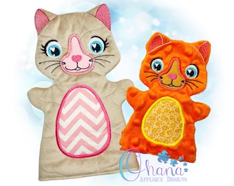 Cat Hand Puppet In The Hoop Machine Embroidery Design