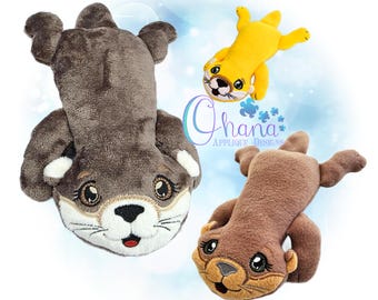 Floppy Otter Stuffie In The Hoop Machine Embroidery Design
