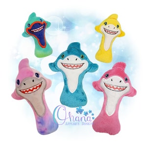 Motif de broderie machine cercle hochet requin