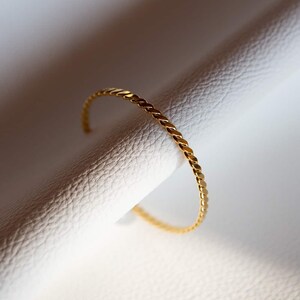 Minimalist Dainty Twist Braid Cuff Bracelet, Gold Twist Braid Cuff Bracelet, Gold Twist Cuff, Gold Twist Braid Bracelet, Gold Braid Bracelet