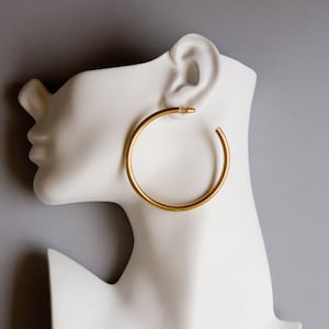 Large Thick Hoop Earrings Gold Hoop Earrings Gold Hoops Thick Gold Hoops Oversized Hoop Hearings Oversize Hoops Chunky Gold Hoops 80s Hoops