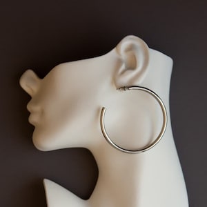 Large Thick Silver Hoop Earrings Silver Hoop Earrings Silver Hoops Thick Silver Hoops Oversized Hoop Hearings Oversize Hoops Chunky Hoops