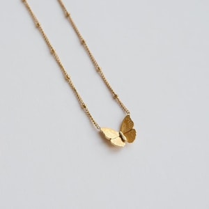 Gold Butterfly Necklace, Butterfly Necklace, Butterfly Charm Necklace, Butterfly Pendant Necklace, Gold Butterfly Pendant