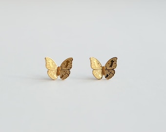 Gold Butterfly Stud Earrings, Gold Butterfly Studs, Butterfly Studs, Butterfly Earrings, Dainty Butterfly Earrings, Dainty Butterfly Studs