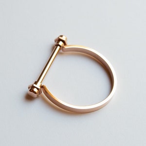 Minimalist Rose Gold Screw Bar Cuff Bracelet Screw Cuff Bracelet Shackle Bracelet Horseshoe Bracelet D Bar Bracelet Equestrian Bracelet