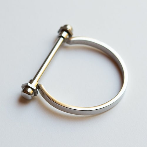 Minimalist Silver Screw Bar Cuff Bracelet Screw Cuff Bracelet Etsy