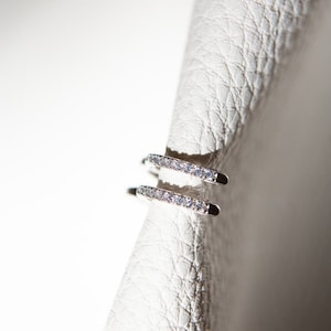 925 Sterling Silver CZ Pavé Hinged Huggie Hoop, 925 Silver Huggie Hoop, Sterling Silver Hinged Huggie Hoop, 925 Silver CZ Pavé Huggie