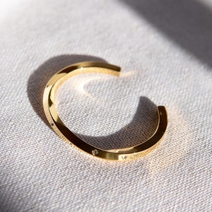 Thick Gold CZ Twist Cuff Bracelet, Bold Twist Cuff Bracelet with CZ Accents, Gold Twist Cuff Bracelet, Thick Twist Cuff Bracelet, Gold Cuff