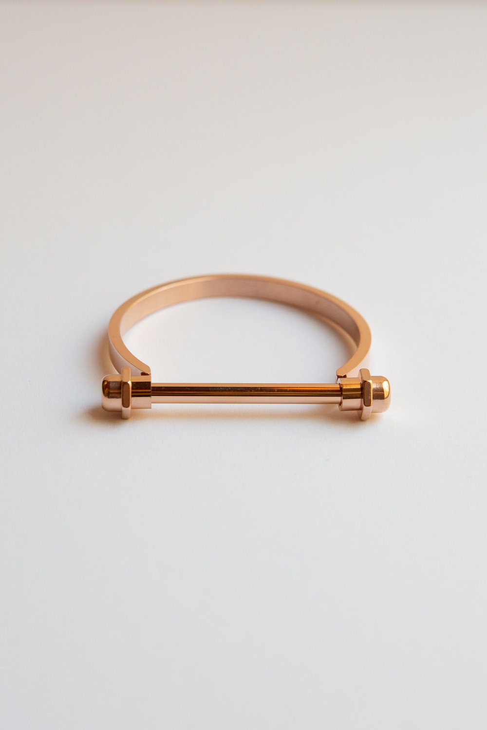 Minimalist Rose Gold Screw Bar Cuff Bracelet Screw Cuff Bracelet Shackle Bracelet Horseshoe Bracelet D Bar Bracelet Equestrian Bracelet Etsy