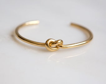 Minimalist Gold Knot Cuff Bracelet, Gold Cuff Bracelet, Tie Knot Bracelet, Minimalist Cuff, Minimalist Bracelet, Stacking Bracelet