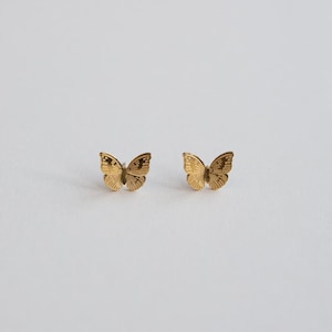 Gold Butterfly Stud Earrings, Gold Butterfly Studs, Butterfly Studs, Butterfly Earrings, Dainty Butterfly Earrings, Dainty Butterfly Studs image 2