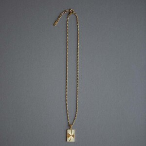 Rectangular Starburst Gold Sunburst Signet Necklace, Rectangular Sunburst Necklace, Gold ...
