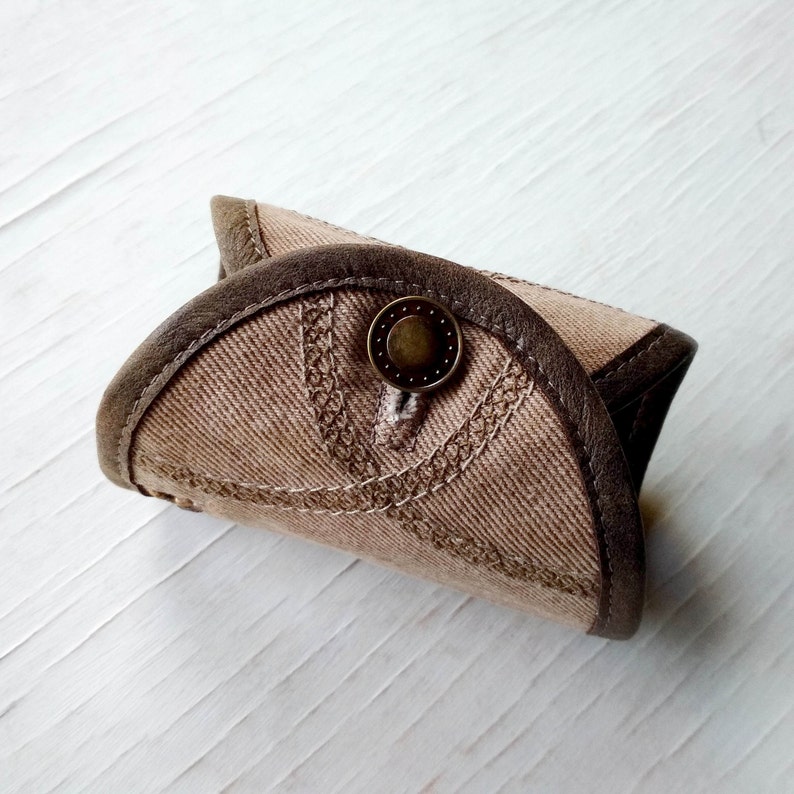 Wrist wallet bracelet wallet Leather Denim cuff Purse Etsy