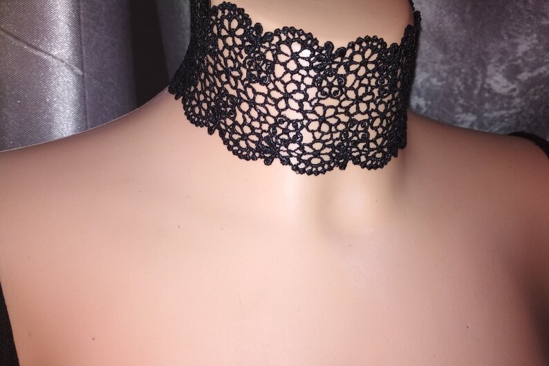 Black Lace Choker Necklace Tattoo Choker Etsy