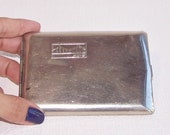 Vintage Soviet Cigarette Case. Extra Thin Case for Cigarettes. Nickel Platted Cigarette Box. Credit Card Holder. Metal Wallet.