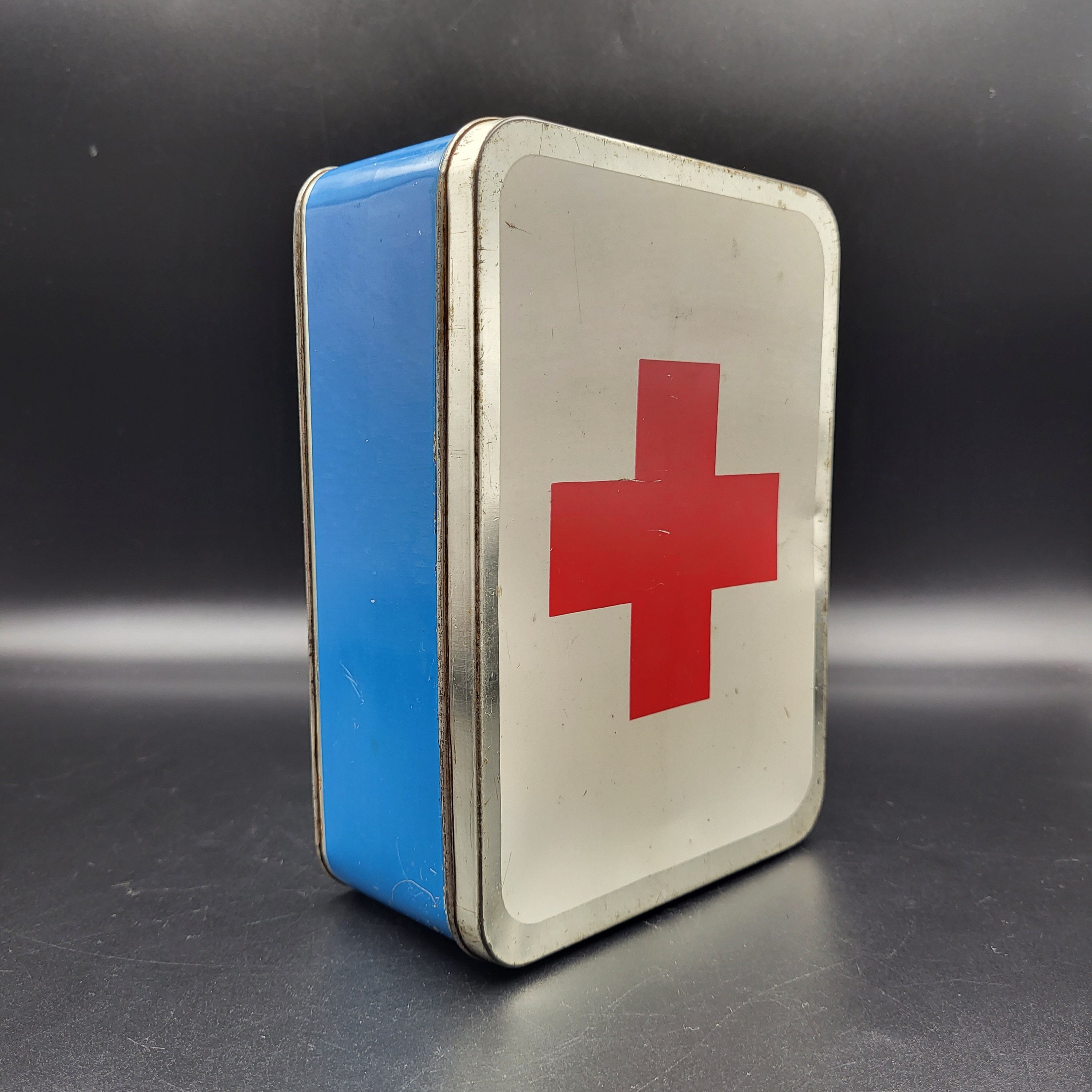 Soviet first aid kit, Vintage pill organizer, Medicine kit with