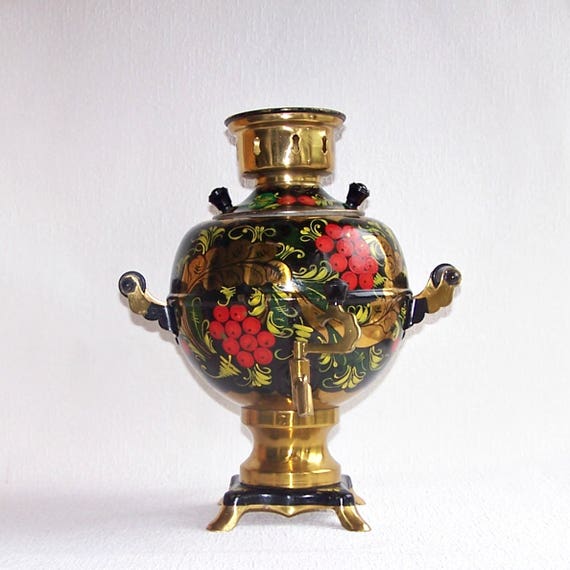 Buy Brass SAMOVAR. Hand Painted Russian Samovar. 3 Liter Working