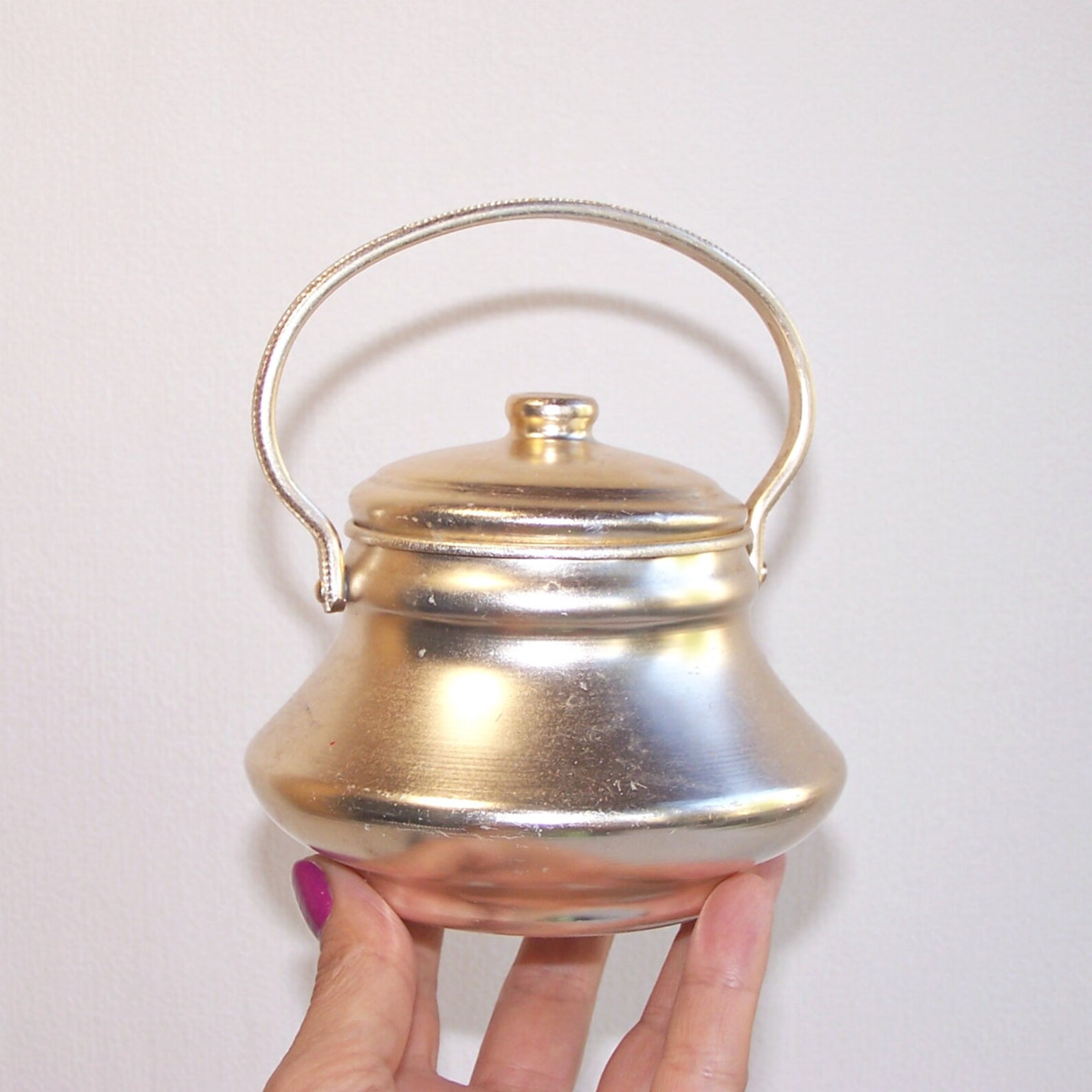 Vintage Gold Tone Aluminum Sugar Pot From the 60s. Soviet Etsy