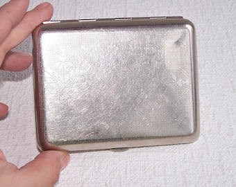 Vintage Nickel Plated Cigarette Case, USSR Metal Wallet