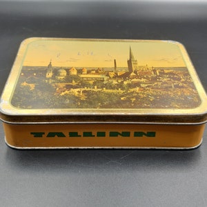 Vintage Tallinn Tin Box: USSR Retro Storage Canister