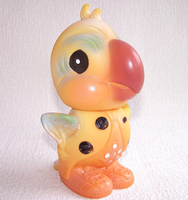 Parrot. Vintage Rubber Toy. Adorable Toy Parrot. Rubber Bird. Etsy