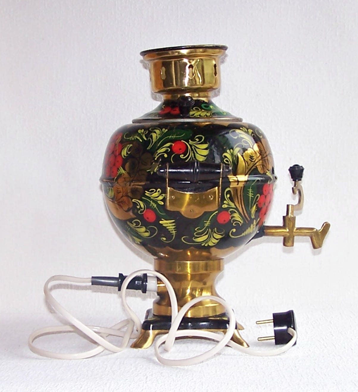 Brass SAMOVAR. Hand Painted Russian Samovar. 3 Liter Working Electric  Samovar Made in the USSR. Electric Water Heater. Electric Teapot. 