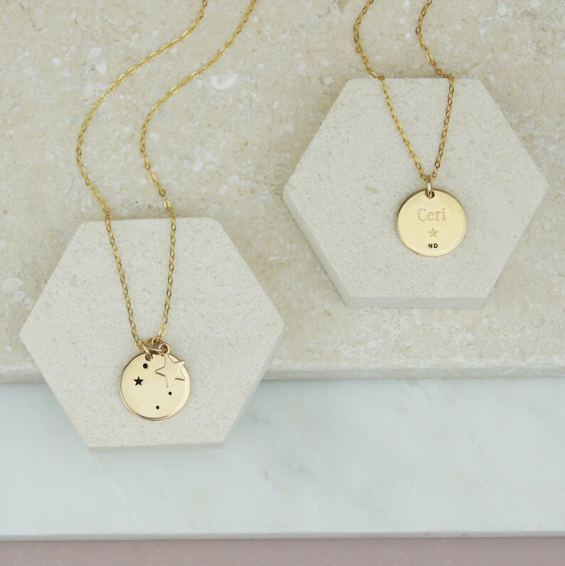 Gold Personalised Zodiac Constellation And Star Necklace-Personalised constellation necklace
