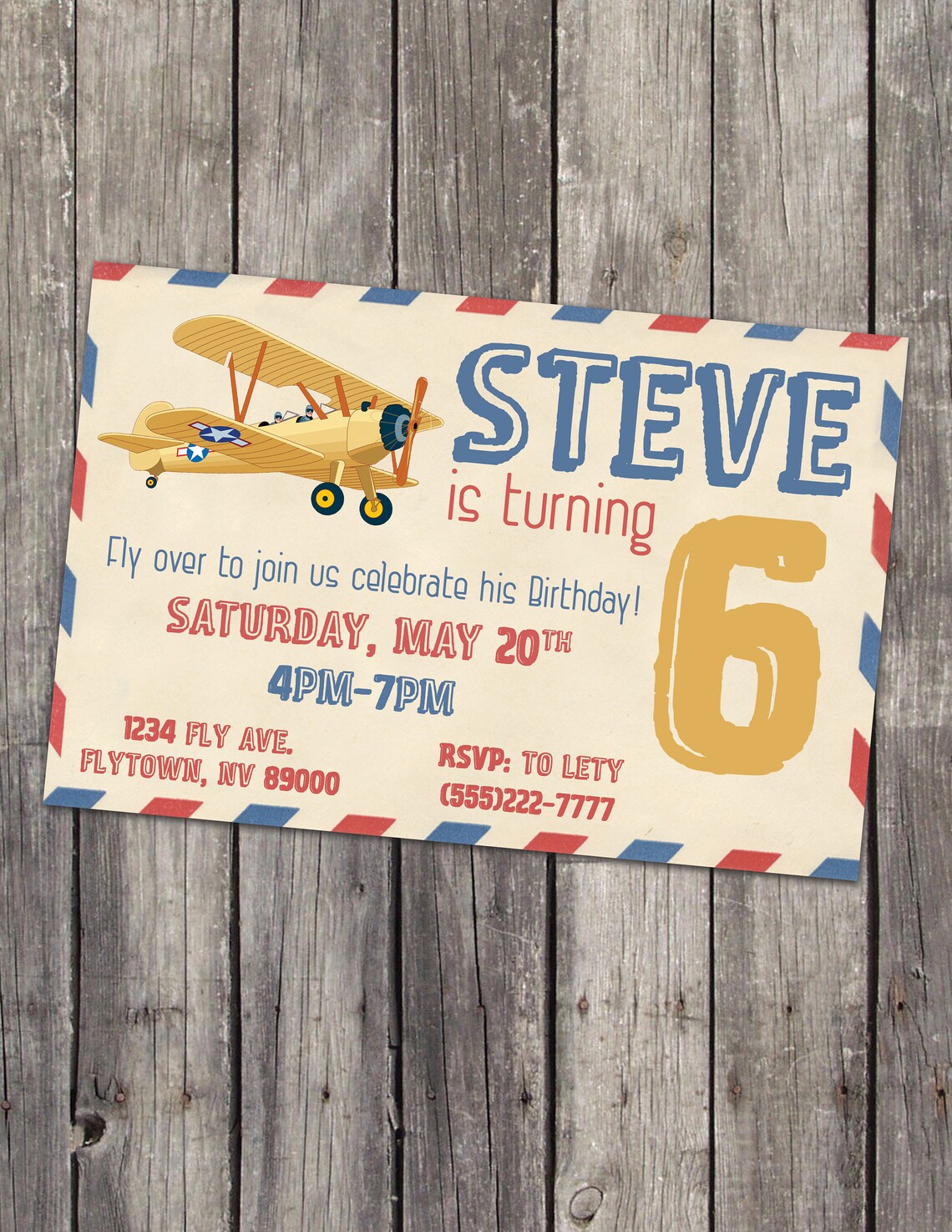 Vintage Airplane Envelope / Birthday Digital Printable Etsy