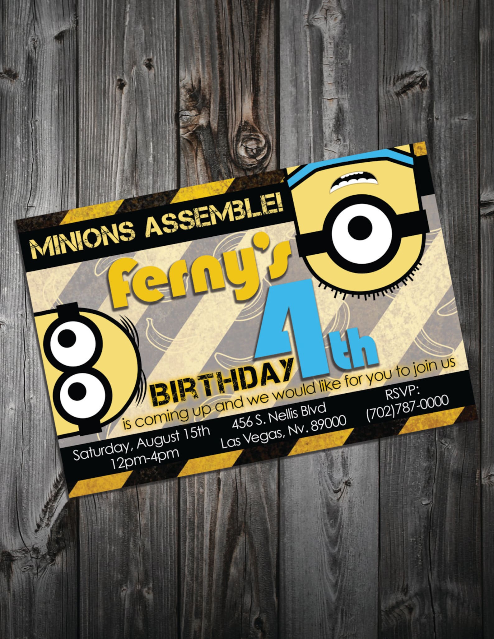Minions / Despicable Me Birthday Digital Printable Invitation Etsy