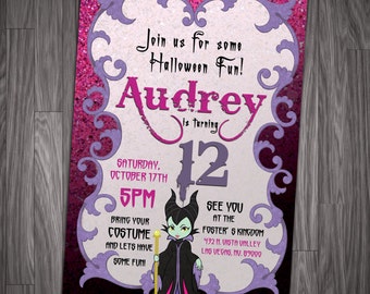 Maleficent Halloween Birthday Party Invitations! Digital Invites