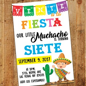 Mexican Fiesta Birthday Digital Invitation / Colorful Printable Invite
