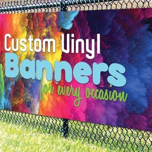 Custom Vinyl Banner for Happy Birthday / congratulations / welcome / Baby Shower & more Vinyl Banner - Personalized - Custom