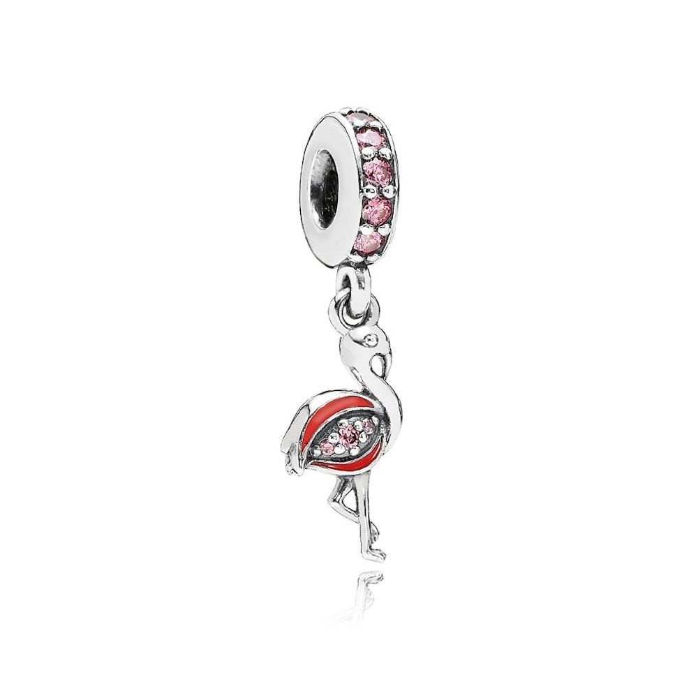 Genuine Authentic Pandora Pink Flamingo Dangle Charm Bead