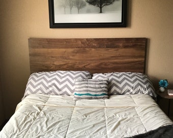 Walnut Headboard Modern by CW Furniture in King Size Custom Handmade Solid Hardwood Minimalist Legs or Wall Mount French Cleat Bedroom