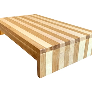 Modern Wood Step Stool Large by CW Furniture Footstool Custom Handmade Personalized Engraved Walnut Maple Birch Hickory Wooden Handicapped