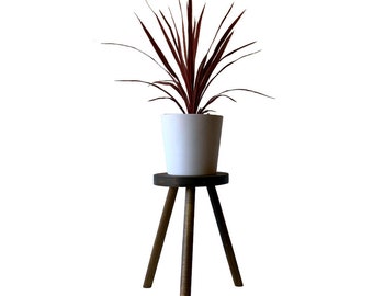 Modern Plant Stand Three Leg Stool Tall by CW Furniture Wood Indoor Flower Pot Base Display Holder Solid Wooden Kids Chair Table Simple