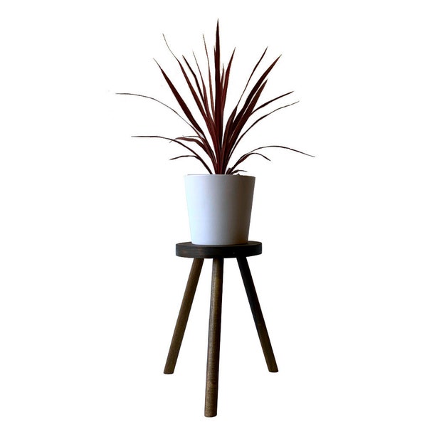 Modern Plant Stand Three Leg Stool Tall by CW Furniture Wood Indoor Flower Pot Base Display Holder Solid Wooden Kids Chair Table Simple