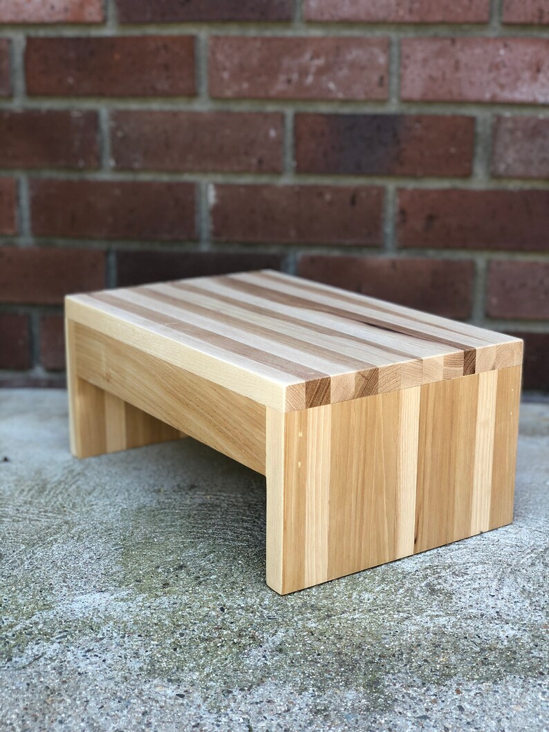 Modern Wood Step Stool by CW Furniture Footstool Custom Etsy