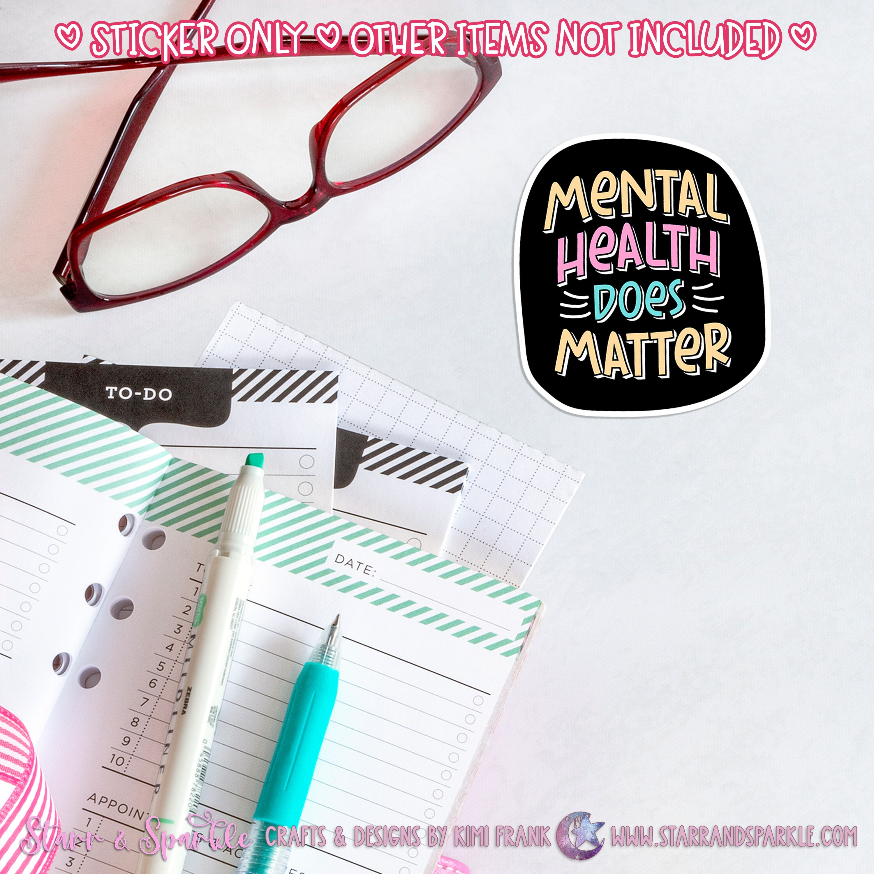 Mental Health Stickers, Vinyl Decals for Laptops, Stickers for Planners ...